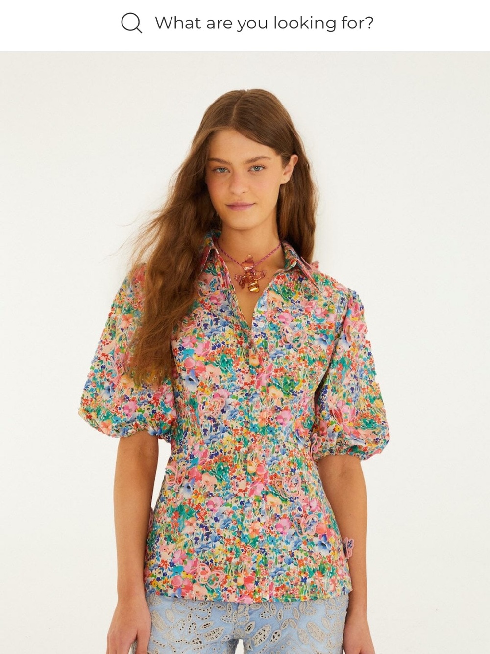 Farm Rio Peasant Floral Blouse. Made from cotton poplin with 3D butterflies - Picture 1 of 7